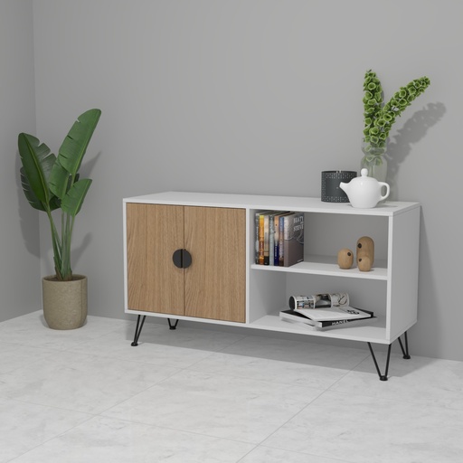 [CCMU-06] Modulo MUP Horizontal dos puertas + 2 entrepaños Blanco-Okuzai