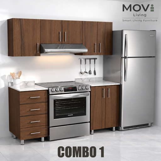 [CC-C10001] COMBO COCINA 1 5PZS NOGAL TERRACOTA + TOP MARMARA