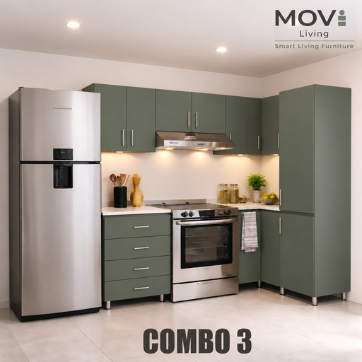 [CC-C30009] COMBO COCINA 3 8PZS ENEBRO + TOP MARMARA